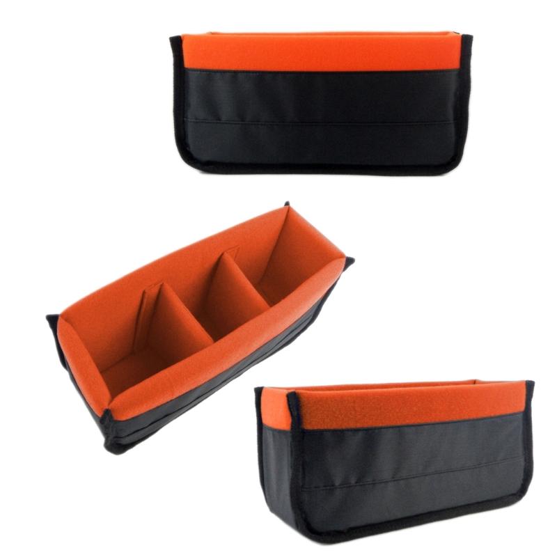 Nylon Velvet DSLR SLR Camera Insert Organizers Case with Adjustable Padding for Safe Storage
