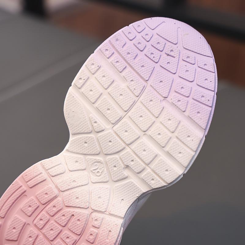 Girls shoes 2025 new spring and autumn girls fashion children's sports shoes running soft-soled dad shoes rotating buckle