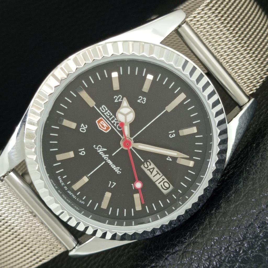 

VINTAGE SEIKO 5 AUTOMATIC 6309A REFURBISHED JAPAN MENS BLACK WATCH a442855-1
