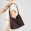 First Layer Cowhide Vegetable Basket Bag Women'S Large-Capacity Niche Crossbody Bucket Bag Strict Underarm Leather Commuter Shoulder Bag