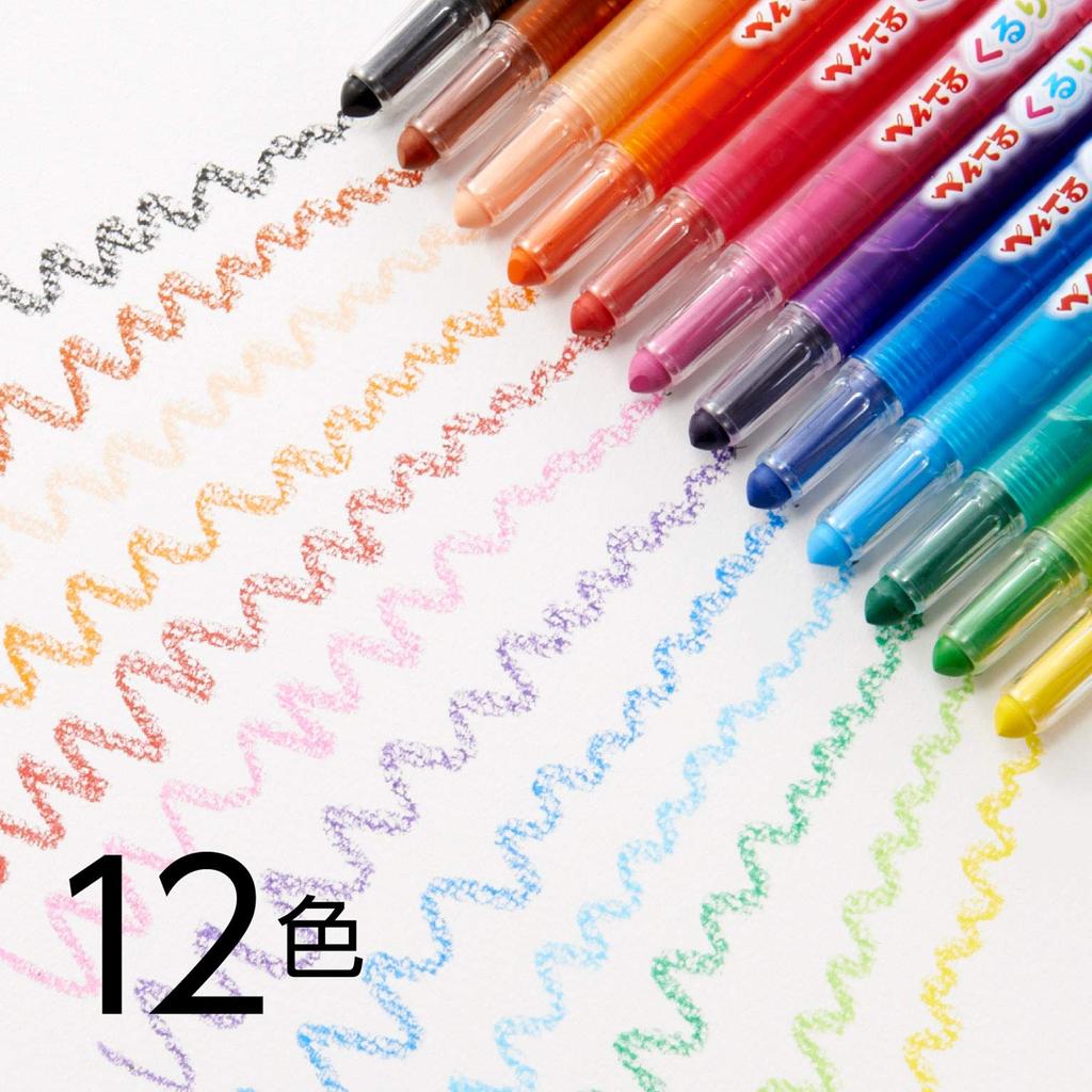 Pentel Kururira Colored Pencils Set 12-Color GTW-12
