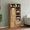 VidaXL Side Cabinets 4 Pcs ODDA 40x24x79 Cm Solid Pine Wood, Cabinet, Buffet, Kitchen Storage Furniture, Furniture of 3365352