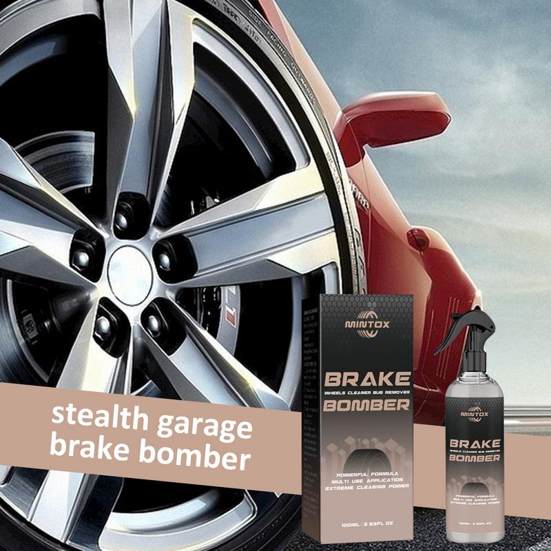 100ml Powerful Cleaner Brake Stealth Brake Bomber Spray Can with Sponge and Wipe Effective Brake Dust Remover Quite Brake Clean