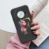 Buchstaben-Handyhülle für Honor X9b X9a Magic5 Lite Magic6 Lite 5G Hülle Retro-Blumen Rosa Schwarz Weiches TPU Initialen Silikon Fundas