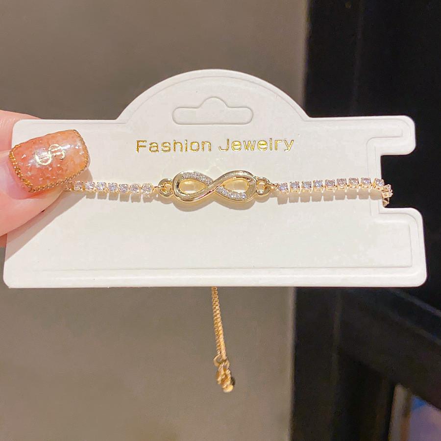 Feminine Jewelry Bracelet With Zircon Cross Bow Pendant For Elegant Office Wear