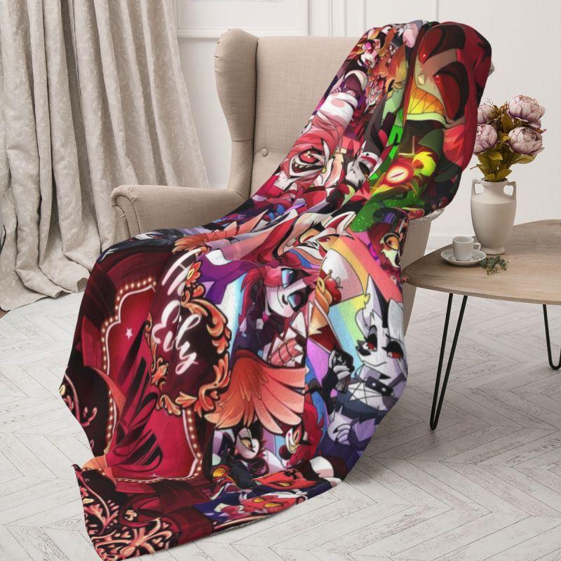 Custom 3D Print Helluva Boss Cartoon Animation Tv Movie Blankets Comfortable Soft Flannel Autumn Throw Blanket Sofa Office Bed
