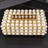 Rectangular Paper Box, Pearl Tissue Box Luxury Napkin Holder Pumping Tissue Box Cover for Home Room Living Desktop Decorative