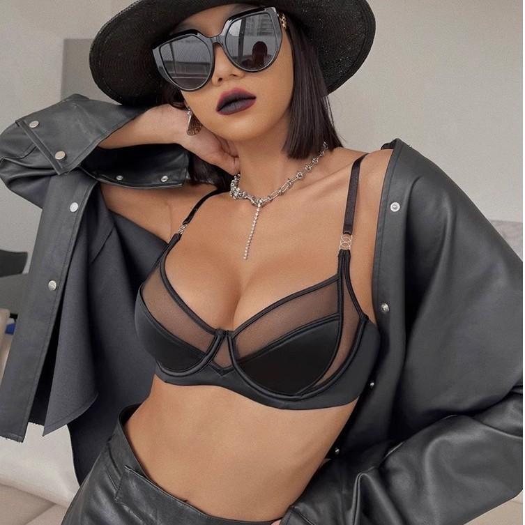 French Underwear Women's Summer Thin Smooth Mesh Sexy Underwear Big Breasts Small Breast Bra