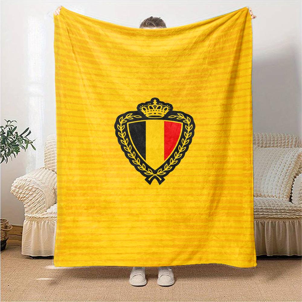 Belgica Print Flannel Blanket High Quality Warm Comfortable Cover for All Seasons Perfect for Gifts Home Decor