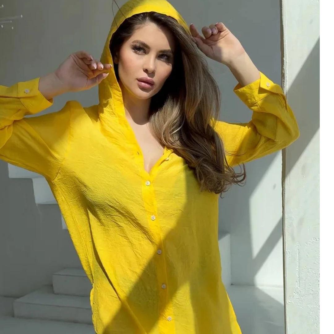 

2026 European And American Women s Sun Protection Clothing Cardigan Beach Coat Shirt Casual Long Swimsuit Cover XXL