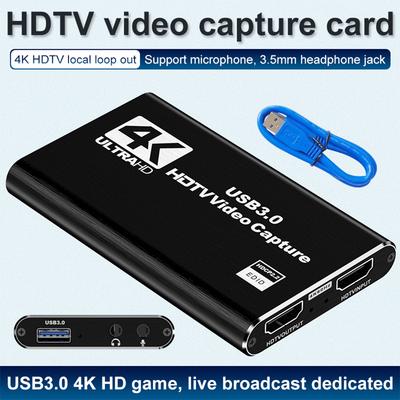 4K USB 3.0 Video Capture Card 1080P 60Hz HD HDMI-kompatibler Video Recorder Grabber für PS4 Switch Spielaufnahme Live-Streaming