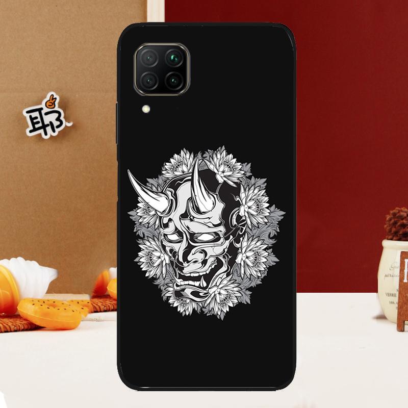 Japanese Oni Hannya Demon Mask For Huawei Nova 10 9 SE 3i 7i 8i 11i 12i Y60 Y61 Y70 Y72 Y73 Y90 Y91 P20 P30 P40 Lite Case