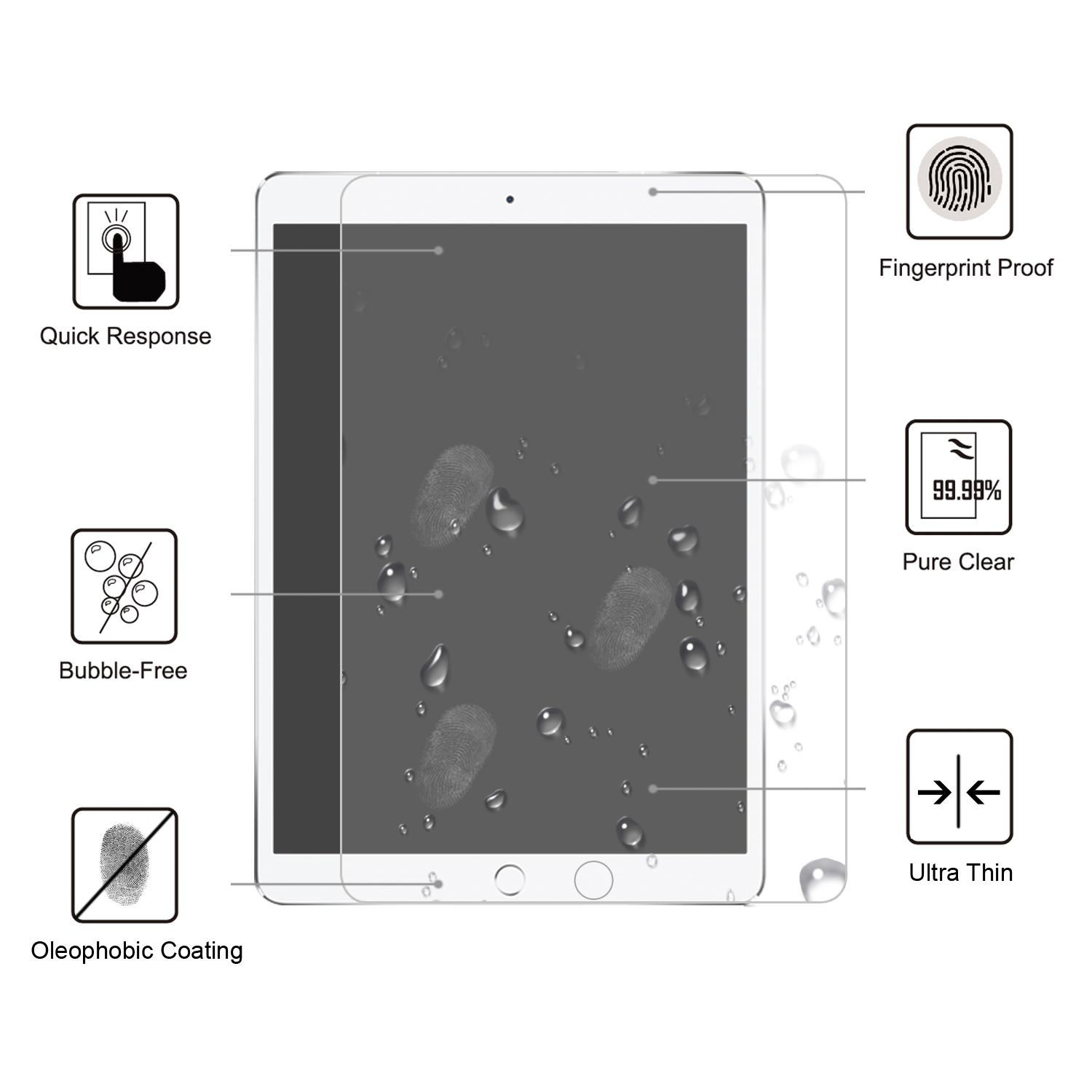 

0.25mm Arc Edge 9H Tempered Glass Full Screen Guard Film for iPad Air 10.5 (2019)/Pro 10.5-inch (2017) Type A
