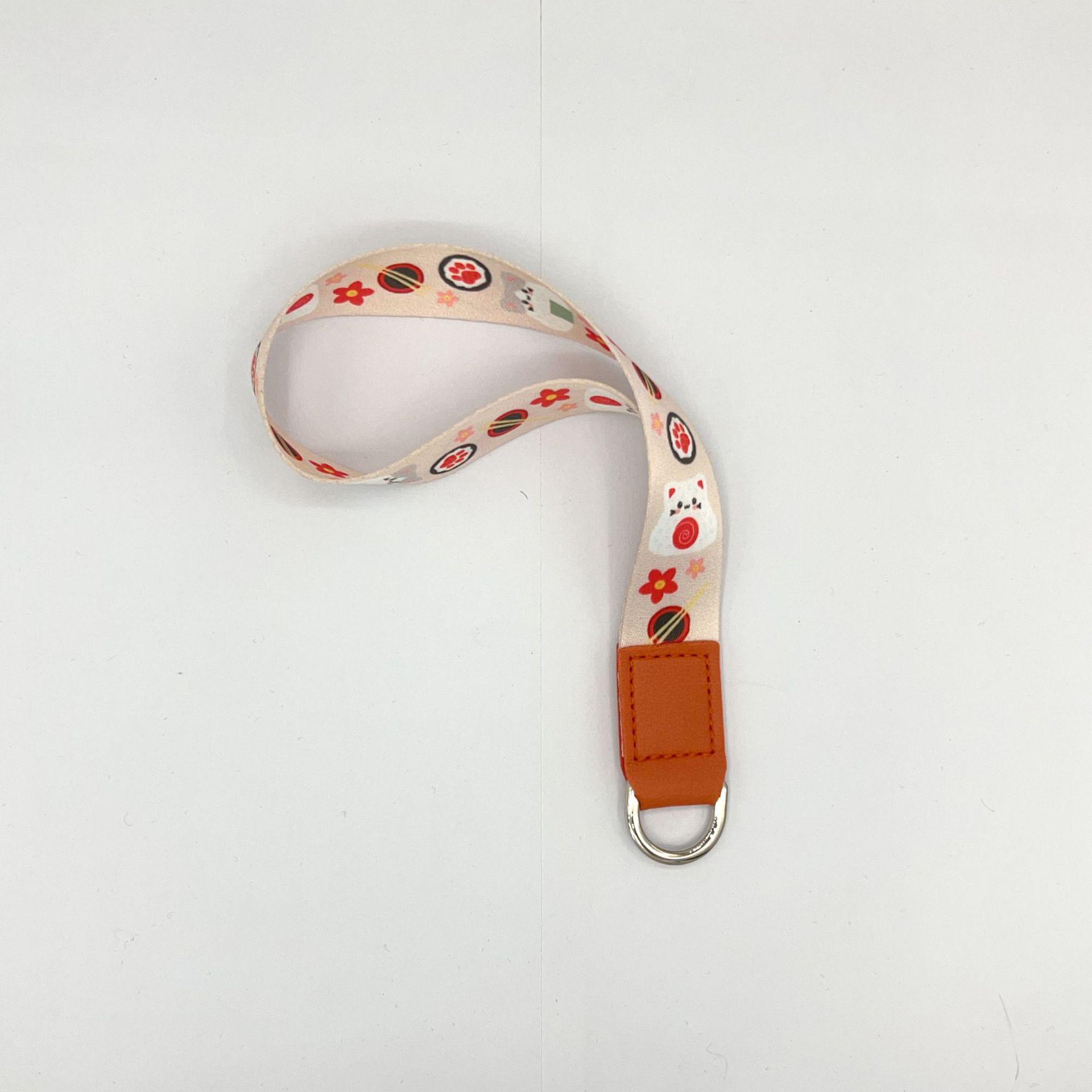 Custom Logo Polyester Wrist Strap Phone Lanyard Keychain