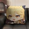 Aether Cute Cute Genshin Impact Cushion Cover Natural Linen Organic Fabric DoubleSided Printing Sofa Home Decor Pillow Case