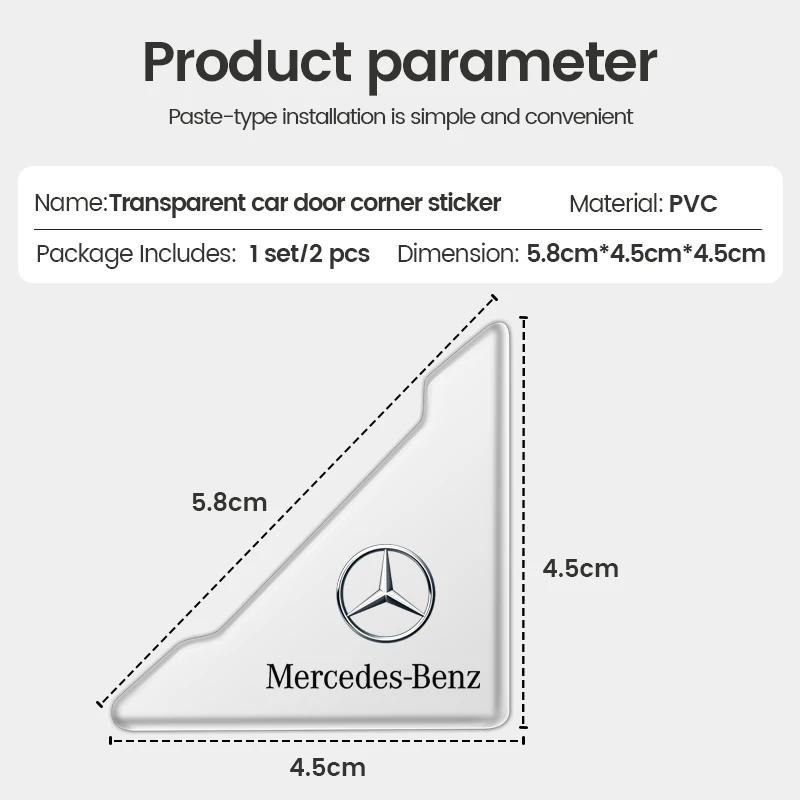 JMQAR1 2Pcs Car Door Corner Cover Anti-Scratch Protection Sticker For Mercedes benz A C E class AMG W204 W205 W176 W211 W213 GLA GLC