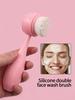 1PC Silicone Manual Face Cleansing Brush, Handheld Facial Brush for Daily Cleansing & Makeup Removal