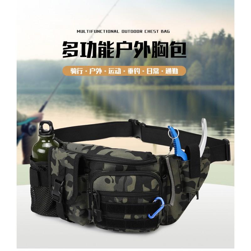 Multi-Functional Fishing Waist Pack Outdoor Hiking Cycling Travel Tactical Utility Bag Camouflage Sport Accessory