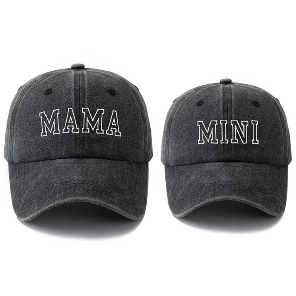 Fashion Washed Cotton MAMA MINI Embroidery Caps Adjustable Vintage Baseball Cap Breathable Sport Visors Cap