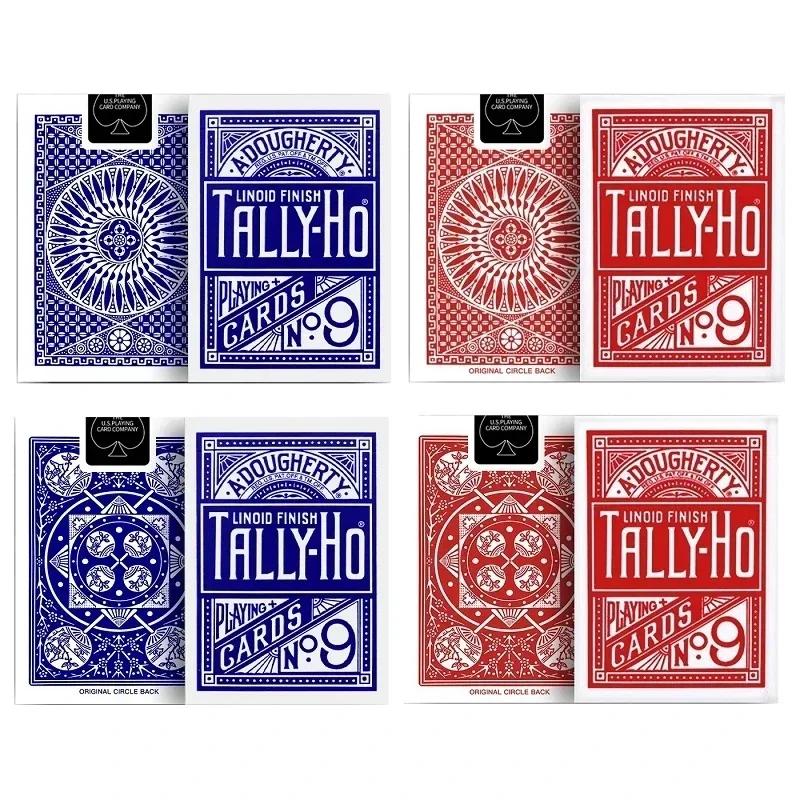 Tally-Ho No.9 Playing Cards USPCC Fan/Round Back Deck Poker Size Magic Card Games Magic Tricks Props for Magician