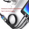 3-In-1 Super Fast Charging Cable, 3-In-1 Charging Cable With Transparent Illuminated Braided Nylon Wire, Fast Charging Data