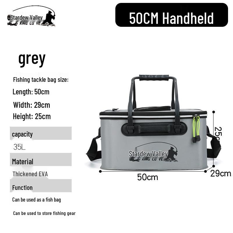 Collapsible EVA Fish Bucket with Strap - Multifunctional and Thickened Design with Built-in Keepnet