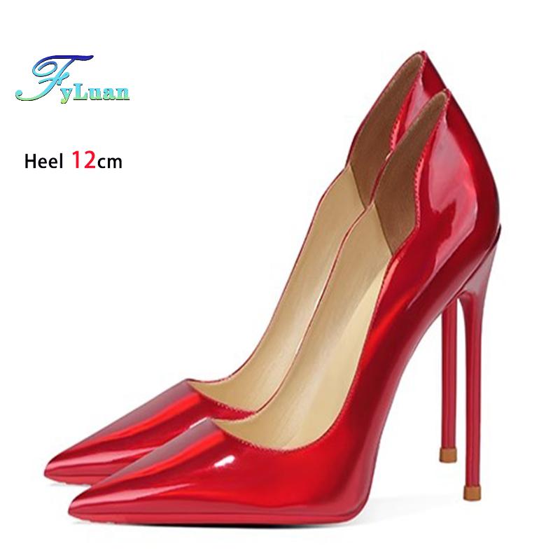 

Brand New Sexy V Cut Lady Stiletto 6-12cm Multi Color Customized Fashion Pumps Red Black Gradient Pointed Toe Celebrity Shoes 40