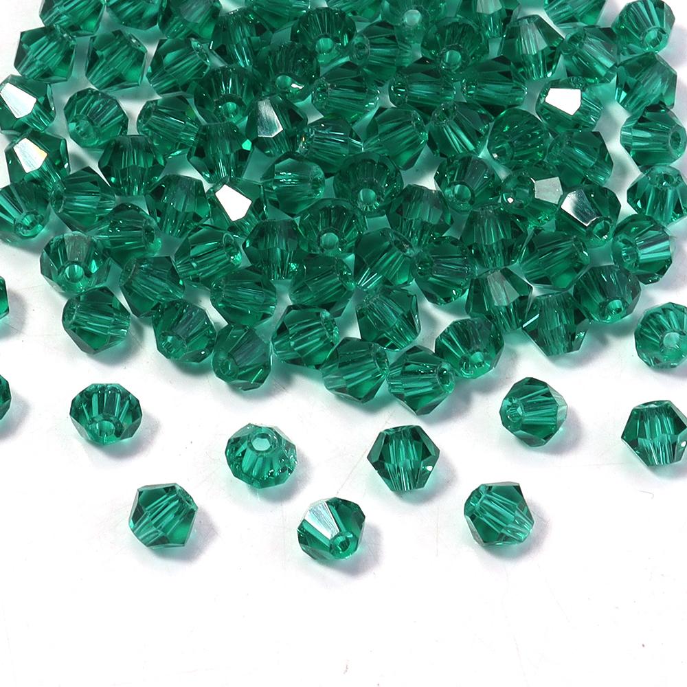 200pcs/lot 4mm Colorful Glass Crystal Beads Bicone Beads Loose Spacer Beads For Jewelry Making DIY Bracelet Necklace Accessories