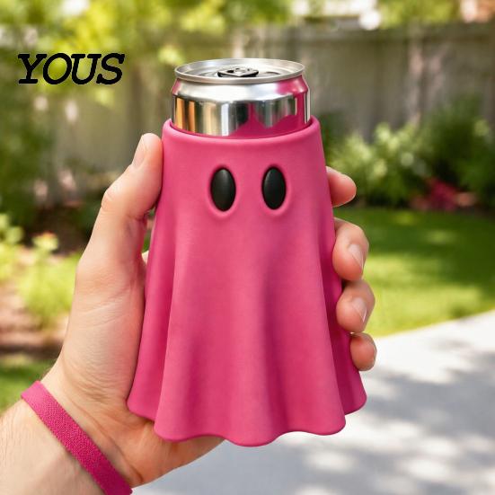 Halloween Party Favors Ghost Can Holder, Universal Beverage Cooler Sleeve, Cute Shaped Spooky Kitchen Accessories Insulated Drink Holder for Standard