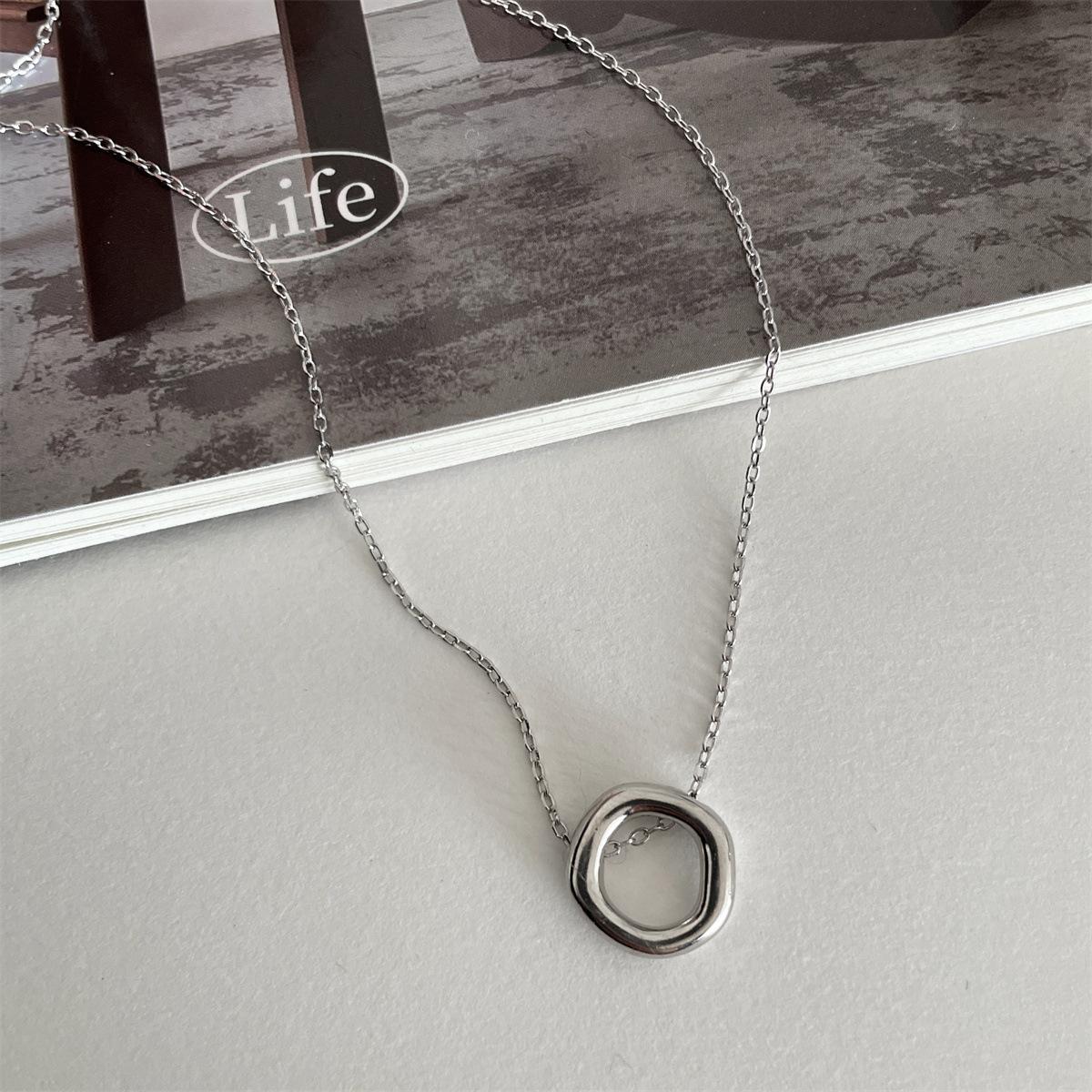 

Классическое модное кольцо-подвеска простое и щедрое личностное универсальное ожерелье женское высокое чувство стерлинговое серебро модное цельное 925 925 silver