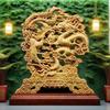 Wood Carving Dragon, Phoenix Decorative Statue Chinese Mascot Mythical Beast Home and Office Decoration Ornaments