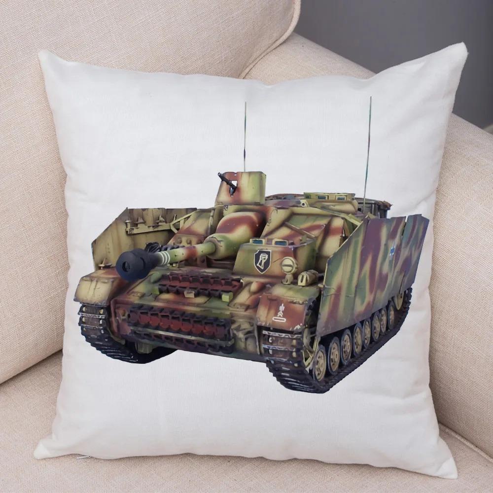Toy Tank Pattern Pillowcase Office Living Room Car Ornaments Home Pillowcase