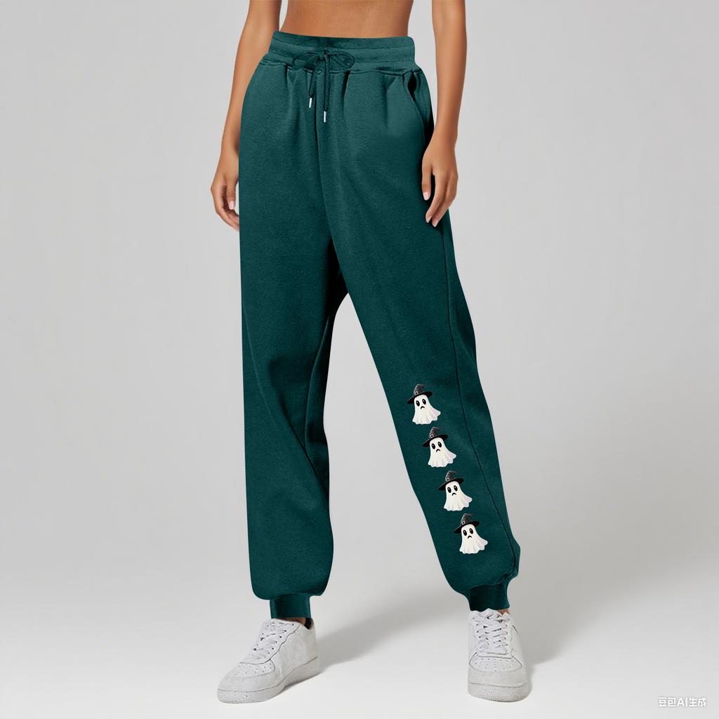 Ladies' Printed Unisex Casual Pocket Drawstring  Pants
