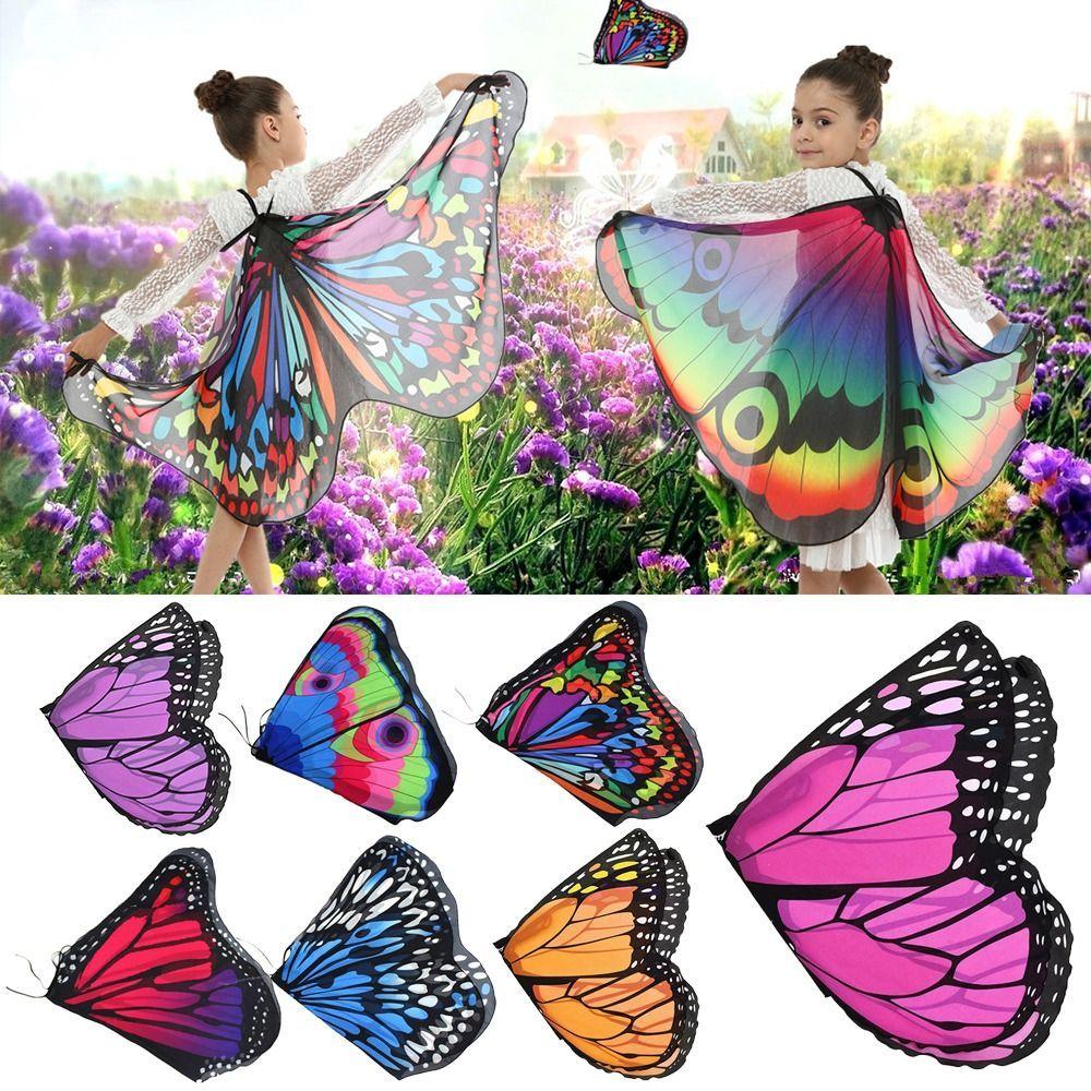 Kinder Schmetterlingskostüm Halloween Performance Maske Umhang Kinder Schmetterling Elf Engel Flügel Weihnachten Bühne Cosplay Kostüme