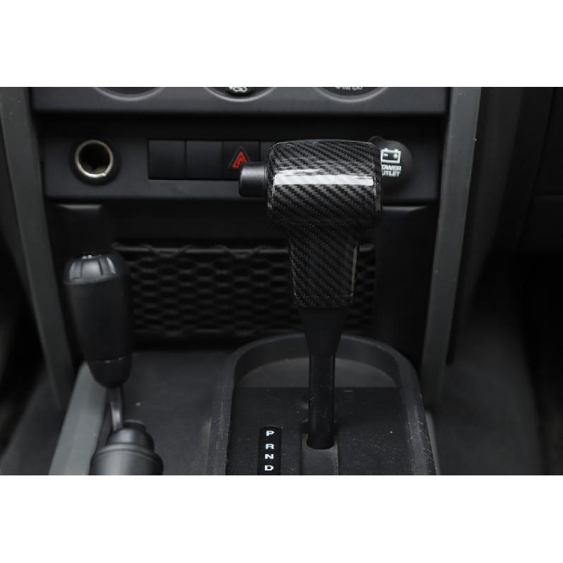 2*Carbon Fiber ABS Gear Shift Knob Head Cover Fit For Jeep Wrangler JK 2007-2010