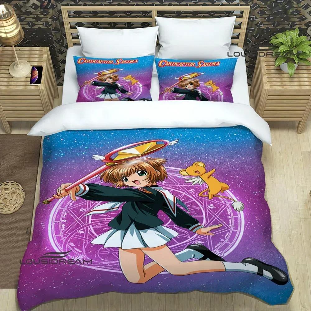 Card Captor Sakura Print Bedding Sets Exquisite Bed Supplies Set Duvet Cover Bed Comforter Set Bedding Set Luxury Birthday Gift