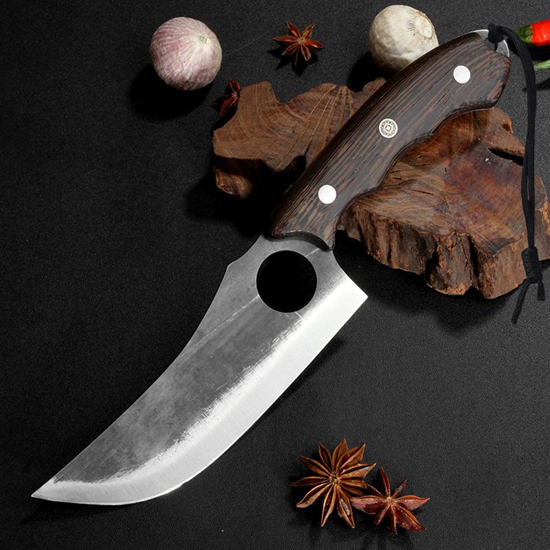 

Кухонные китайские ножи, стальной нож шеф-повара ручной работы, нож для мяса, нож для убоя, измельчитель овощей