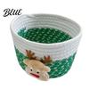 Cute Table Organizers Desktop Decorative Basket Christmas Woven Storage Cotton Rope Theme Organizer Handmade Fabric