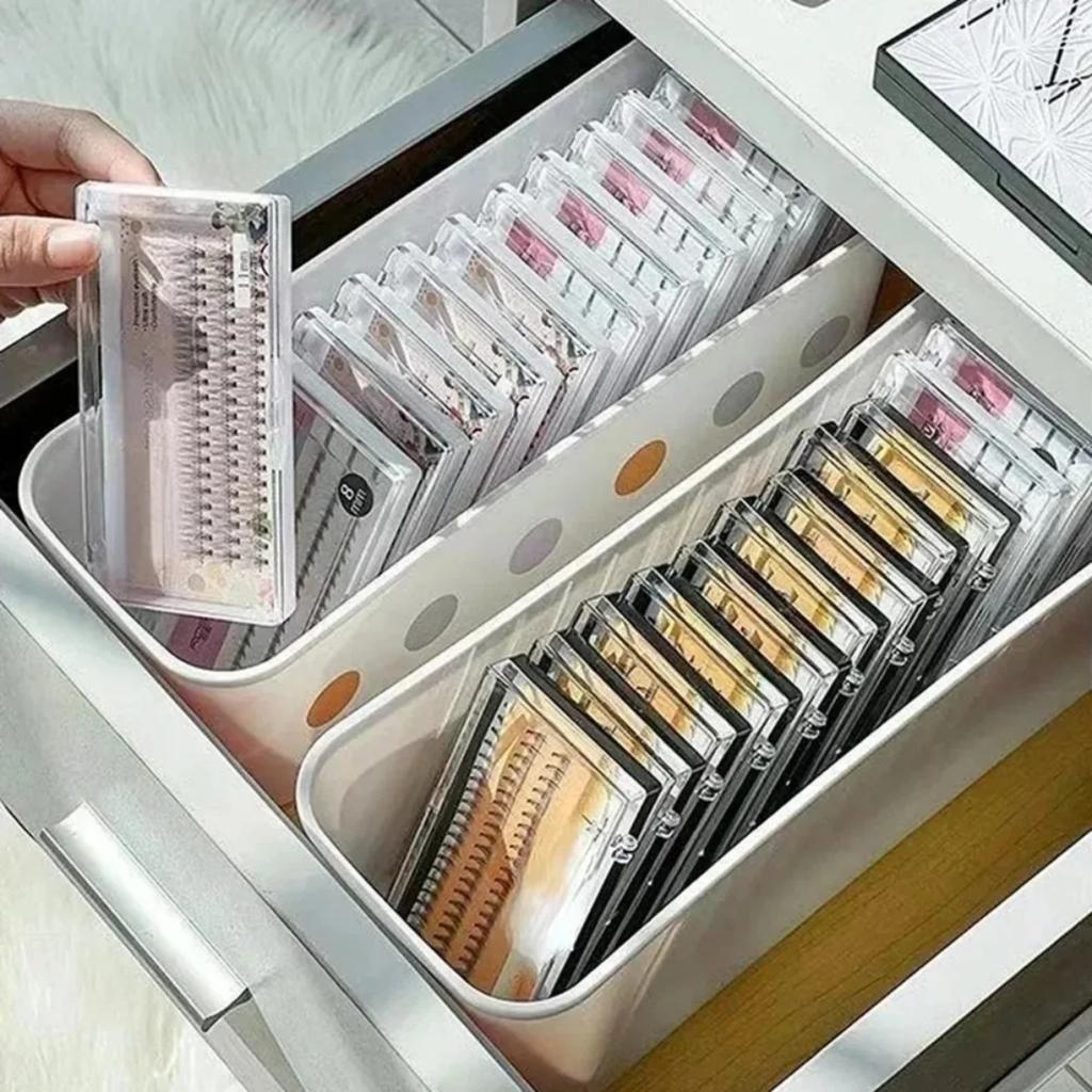 1pc False Eyelash Storage Box with Lash Extension Tool Organizer - Cosmetic Makeup Tools Case for Lash Accessories