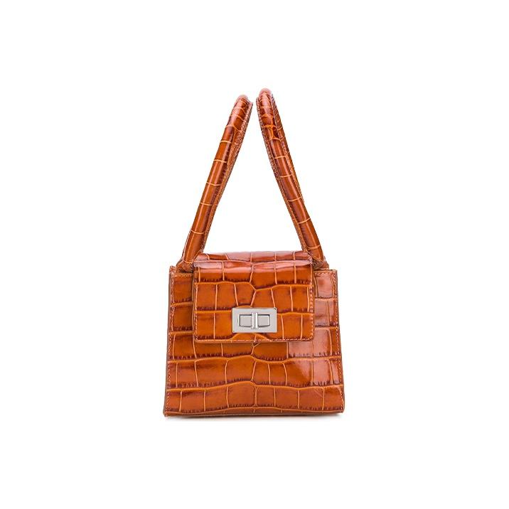 By Far Crocodile Pattern Embossed Strapless Bag Leather Handbag Women handbags 20SSSBRVTNDSMA Basic Set (Bag+Dust Bag)
