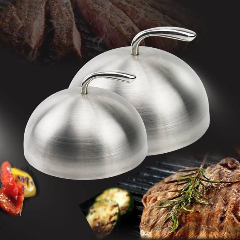Stainless Steel Frying Pan Covers Round Pot Lids Cover Cookware Cheese Melting Dome for Sandwiches Steak Barbecue Burgers