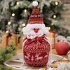 Christmas Knitted Gift Bags Set With Apple Doll Elk Santa Bear Design For Candy Storage Xmas Party Favors  Year Gifts Holiday