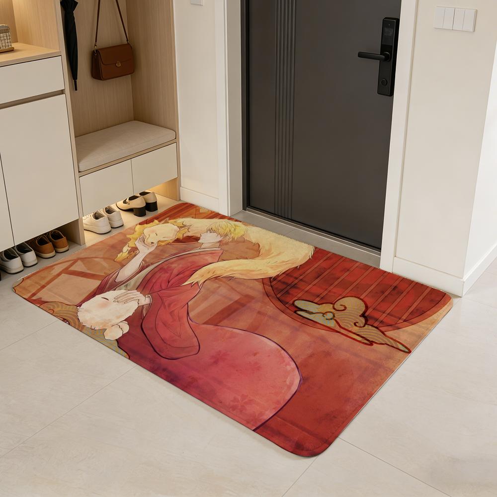 

Anime T-The Morose Mononokean Floor Mat Flannel Door Mat Non-Slip Absorbent Washable Indoor Home Rug 40x60cm
