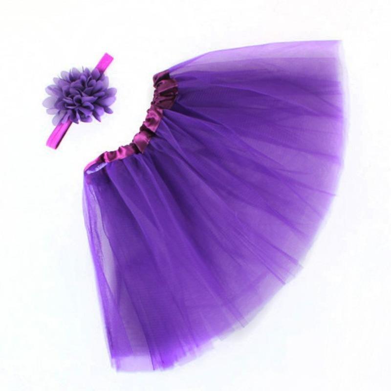 Children's Chiffon Flower Baby Set, Baby Photography Gauze Skirt Tutu Skirt Headband Set