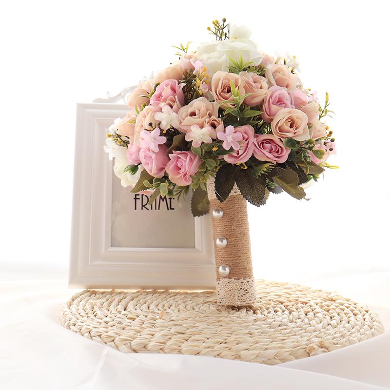 Korean Style Bridal Bouquet for Weddings - Artificial Flower Ball for Bridesmaids & Photo Props