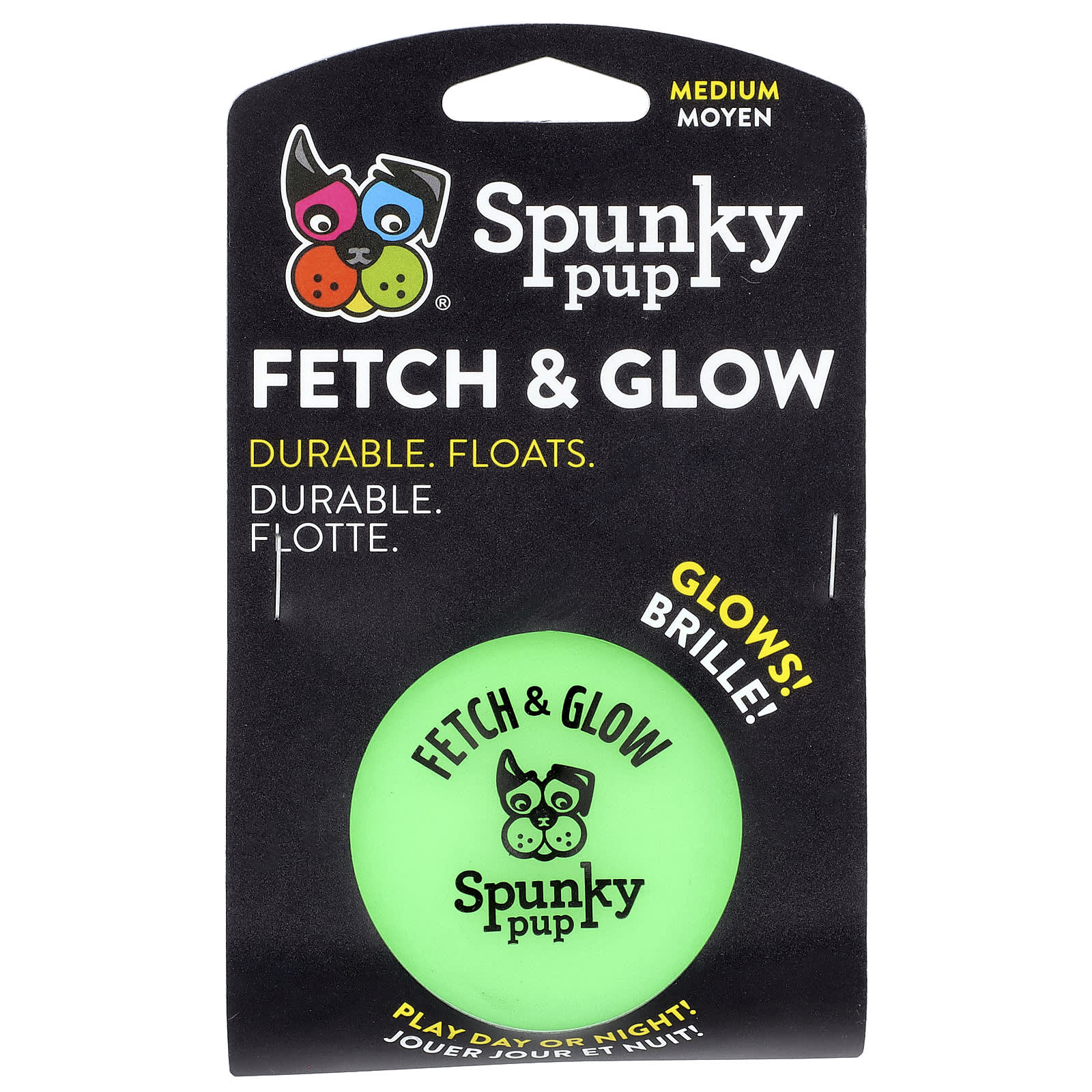 

Spunky Pup, Fetch & Glow, Ball, Medium, 1 Toy