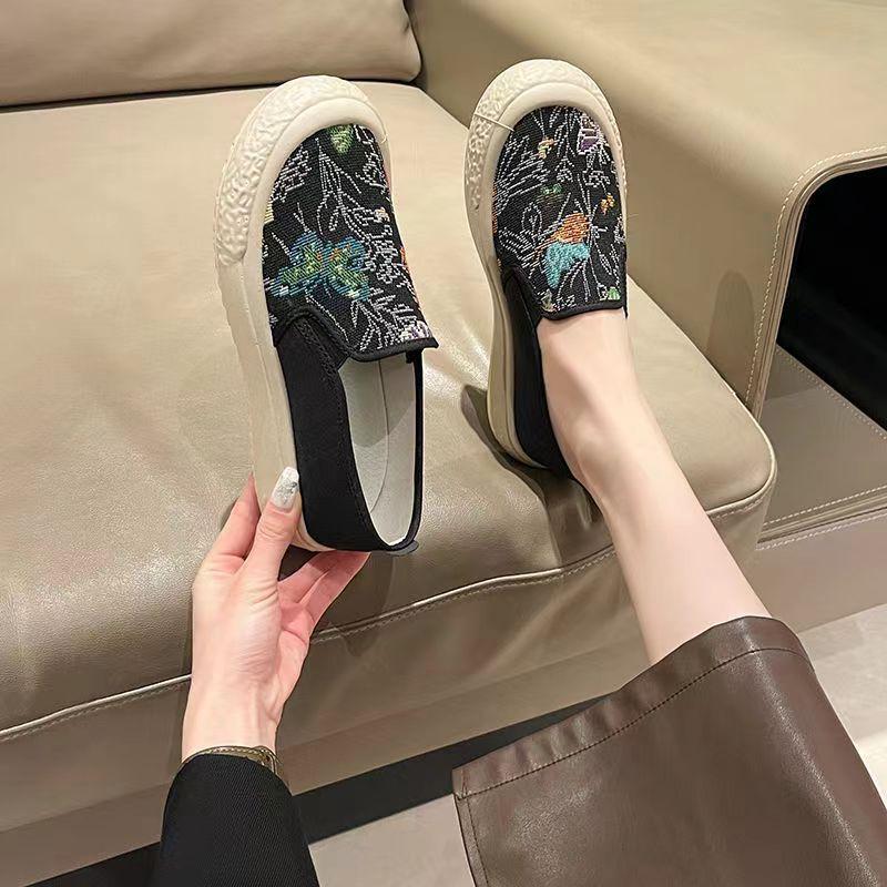 New women's canvas shoes soft sole fashion versatile fisherman shoes ethnic style hanfu shoes lazy shoes
