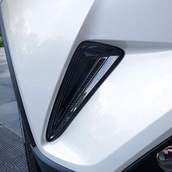 Toyota CHR Front Bumper Hole Carbon Fiber Style Front Corner Exterior Custom Car Car Compatible with CHR ZYX10 NGX50 of C-HR Covers, Garnish, Parts,