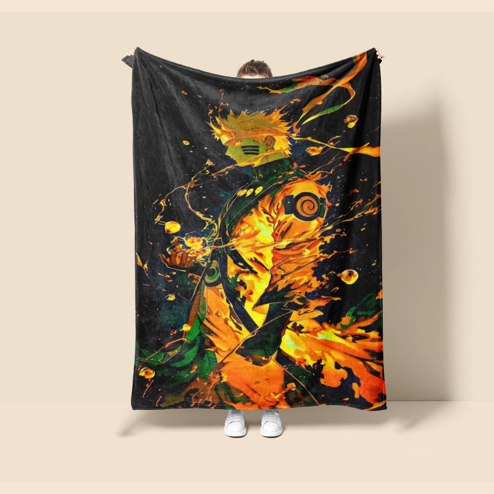 Flannel Naruto Cartoon Seasonal  Blanket. Use for Sofa, Bed, Living Room, Travel Picnic, Thin Blanket Kids Gift