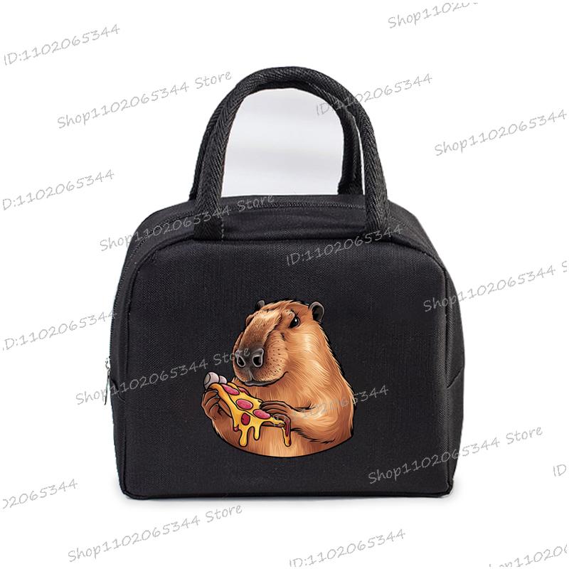 Insulated Lunch Bag Cartoon Pizza Capybara Series Insulation Bento Pack Women Men Cute Capybara Meal Pack Kids Bento Lunch Bags